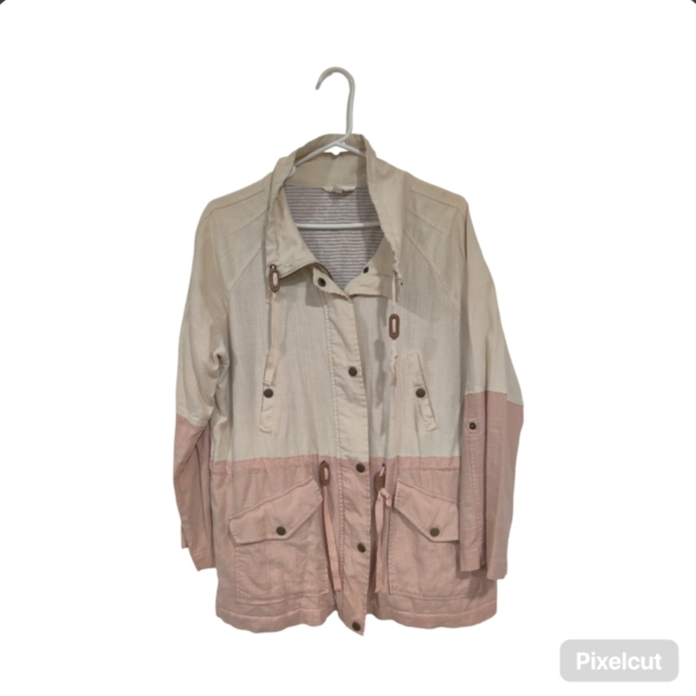 Anthropologie XL Blu Pepper Women's Pink and Cream Jacket